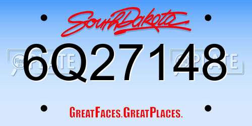 6Q27148 South Dakota License Plate