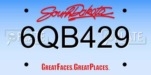 6QB429 South Dakota License Plate