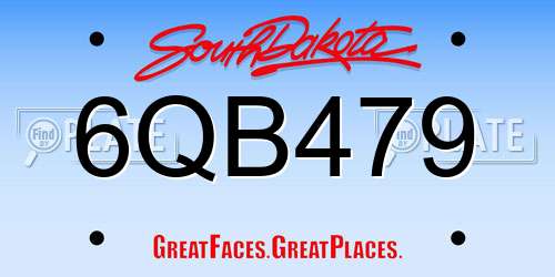 6QB479 South Dakota License Plate