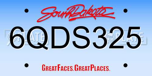 6QDS325 South Dakota License Plate