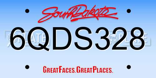 6QDS328 South Dakota License Plate