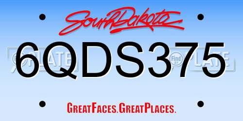 6QDS375 South Dakota License Plate