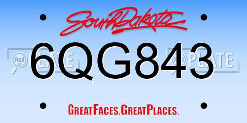6QG843 South Dakota License Plate