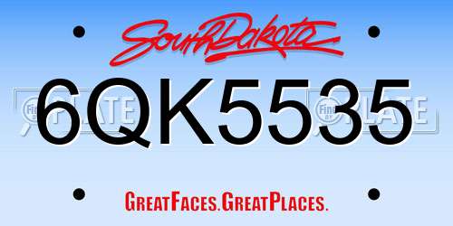 6QK5535 South Dakota License Plate