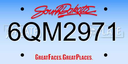 6QM2971 South Dakota License Plate