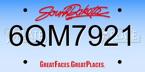 6QM7921 South Dakota License Plate