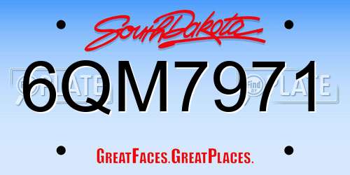 6QM7971 South Dakota License Plate