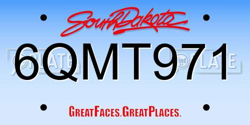 6QMT971 South Dakota License Plate