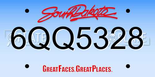 6QQ5328 South Dakota License Plate