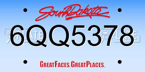 6QQ5378 South Dakota License Plate
