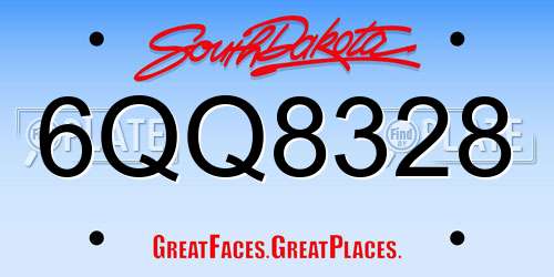 6QQ8328 South Dakota License Plate