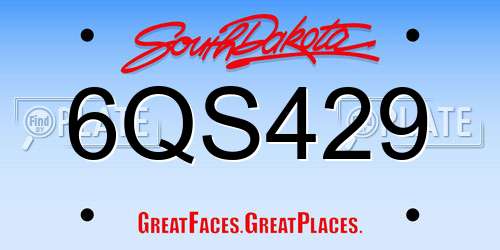 6QS429 South Dakota License Plate