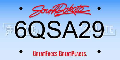 6QSA29 South Dakota License Plate