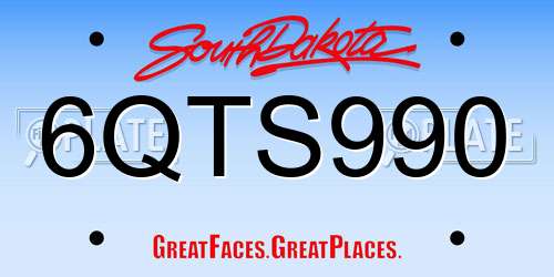 6QTS990 South Dakota License Plate