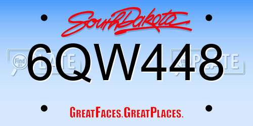 6QW448 South Dakota License Plate