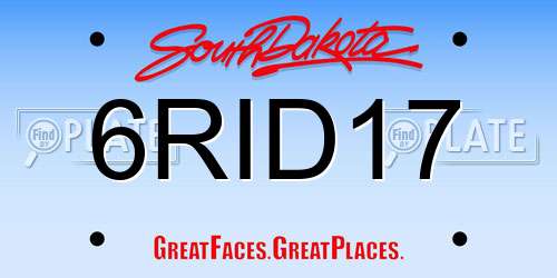 6RID17 South Dakota License Plate