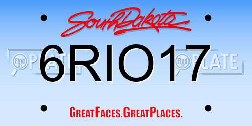 6RIO17 South Dakota License Plate