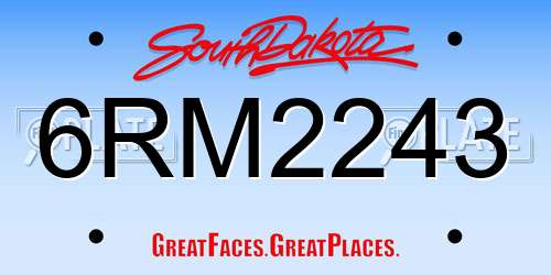 6RM2243 South Dakota License Plate