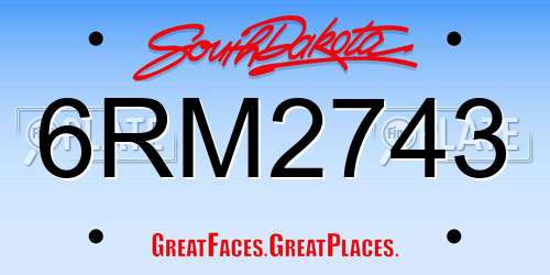 6RM2743 South Dakota License Plate