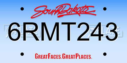 6RMT243 South Dakota License Plate