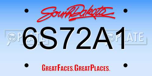 6S72A1 South Dakota License Plate