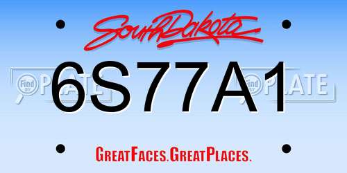 6S77A1 South Dakota License Plate