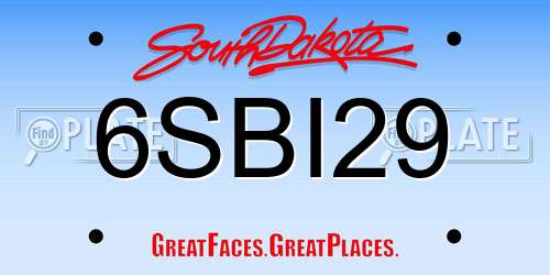 6SBI29 South Dakota License Plate