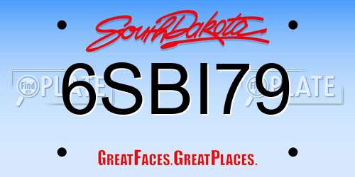 6SBI79 South Dakota License Plate