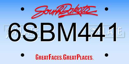 6SBM441 South Dakota License Plate