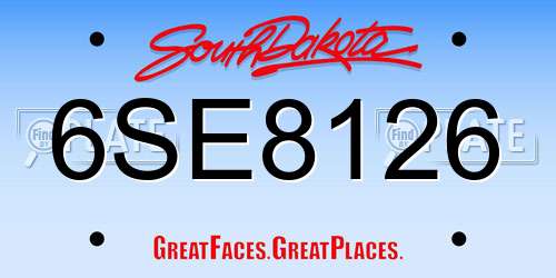 6SE8126 South Dakota License Plate