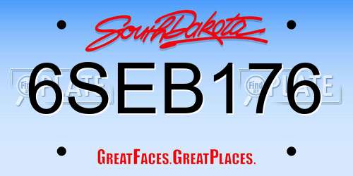 6SEB176 South Dakota License Plate
