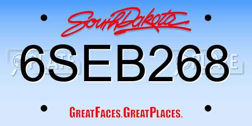 6SEB268 South Dakota License Plate