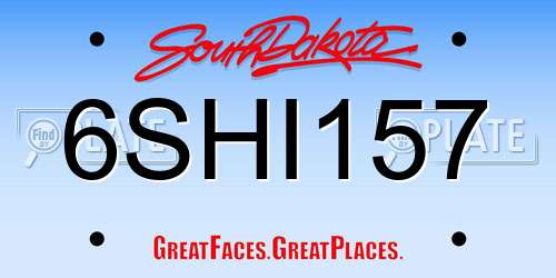 6SHI157 South Dakota License Plate