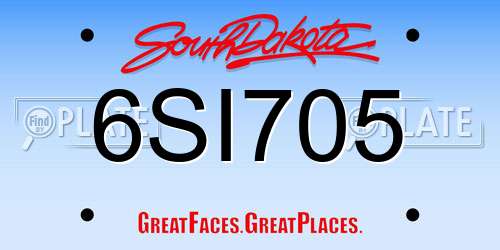 6SI705 South Dakota License Plate