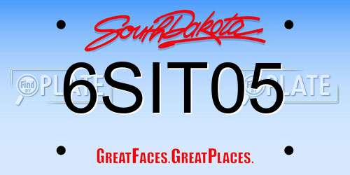 6SIT05 South Dakota License Plate
