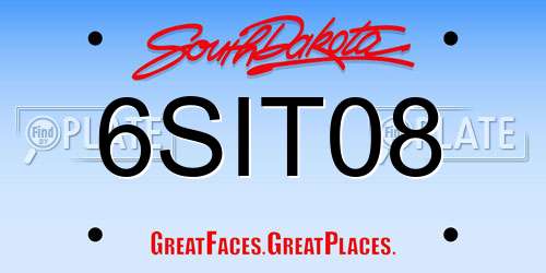 6SIT08 South Dakota License Plate