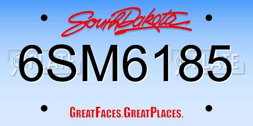 6SM6185 South Dakota License Plate