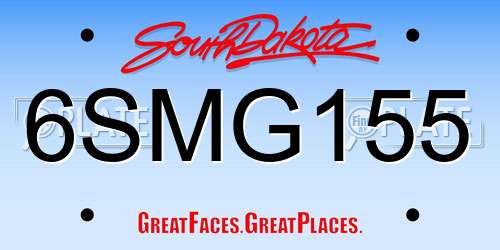 6SMG155 South Dakota License Plate