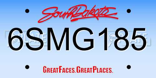 6SMG185 South Dakota License Plate