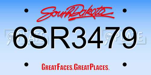 6SR3479 South Dakota License Plate
