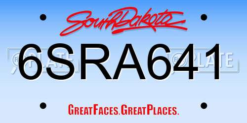 6SRA641 South Dakota License Plate
