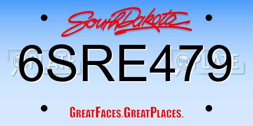 6SRE479 South Dakota License Plate