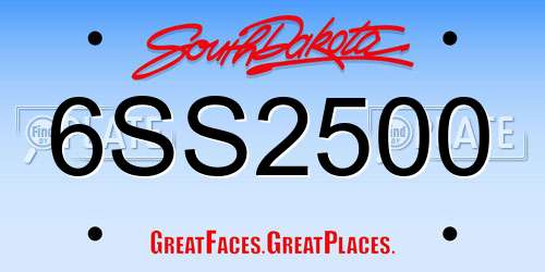6SS2500 South Dakota License Plate