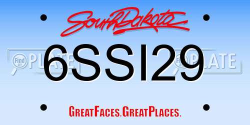 6SSI29 South Dakota License Plate