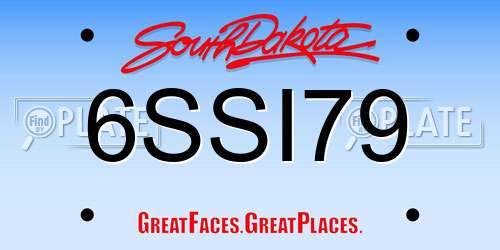 6SSI79 South Dakota License Plate