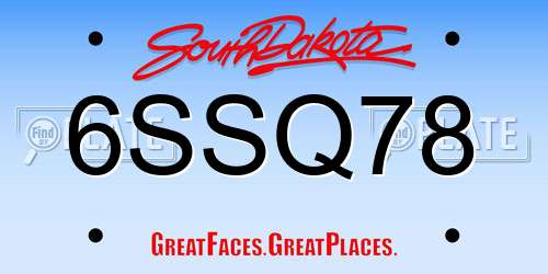 6SSQ78 South Dakota License Plate