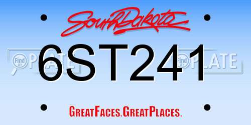 6ST241 South Dakota License Plate