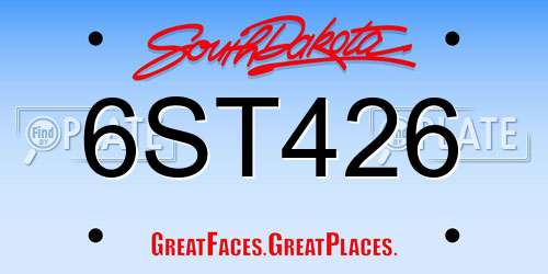 6ST426 South Dakota License Plate