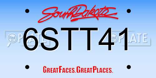 6STT41 South Dakota License Plate