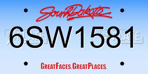 6SW1581 South Dakota License Plate